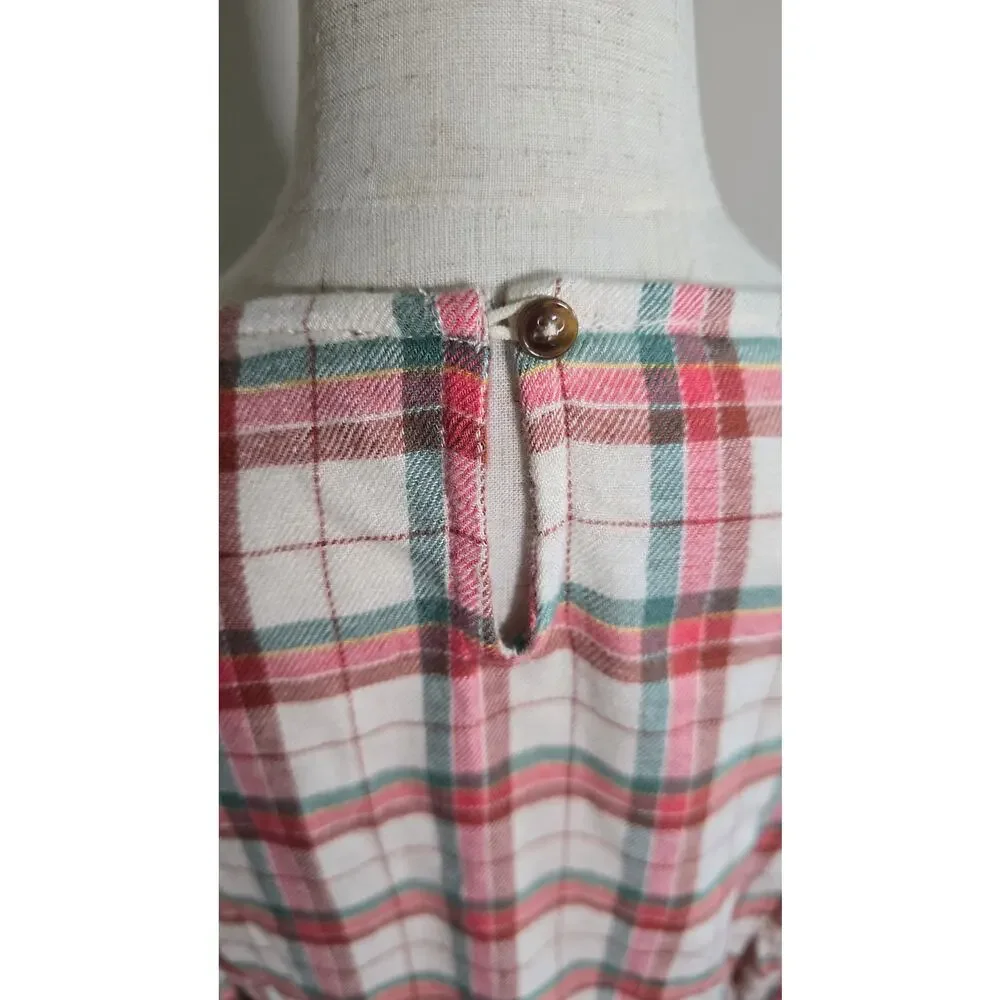 Rumi + Ryder Peplum Plaid Flannel Blouse Size M 8 - 10